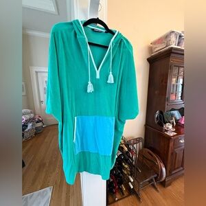 Lands' End Teal Hooded Poncho